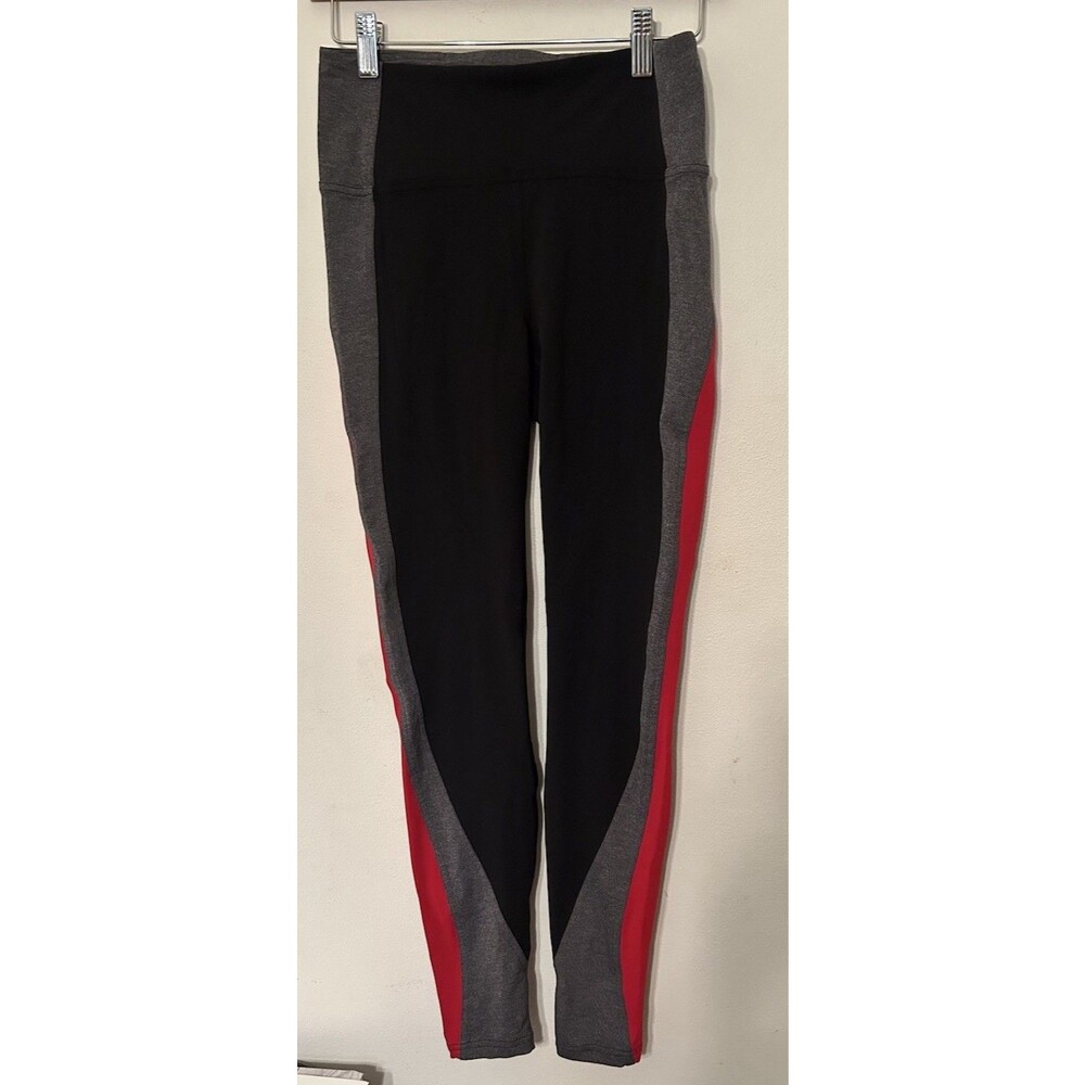 Lululemon Get Going train  Black Gray and red Leggings Size 6 inseam 28